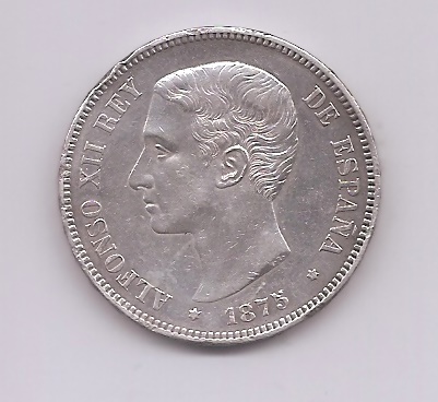 ALFONSO XII DEL AÑO 1875 *75 DE 5 PESETAS